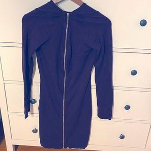 burgundy back-zip fitted dress